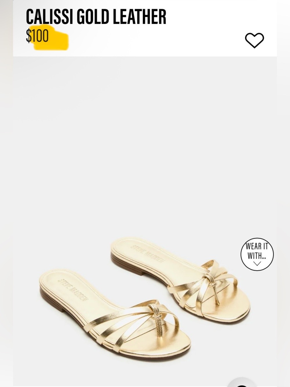Steve Madden Gold Braided Slide Sandals